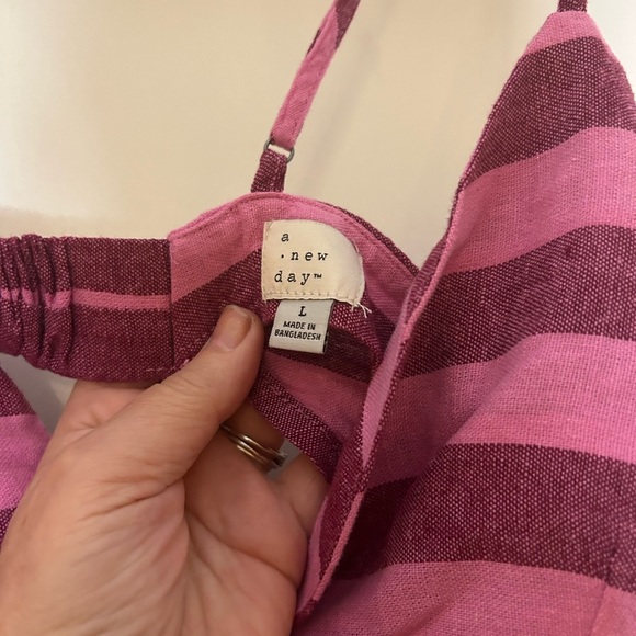 A New Day Pink Striped Midi Skirt & bralette top - Picture 4 of 8